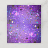 Carte De Fidélité Arrière - plan de feuille violet avec étoiles (Extérieur déplié)