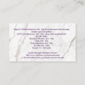 Carte De Fidélité Arrière - plan du salon de ongles | Manucure polon (Dos)