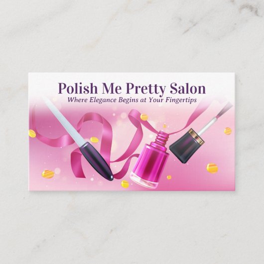 Carte De Fidélité Arrière - plan du salon de ongles | Manucure polon (Devant)