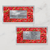 Carte De Fidélité Arrière - plan Red Chilis | Couteau et éléments mé (Devant / Derrière)