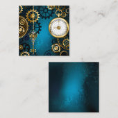 Carte De Fidélité Arrière - plan turquoise à vapeur avec Gears (Devant / Derrière)