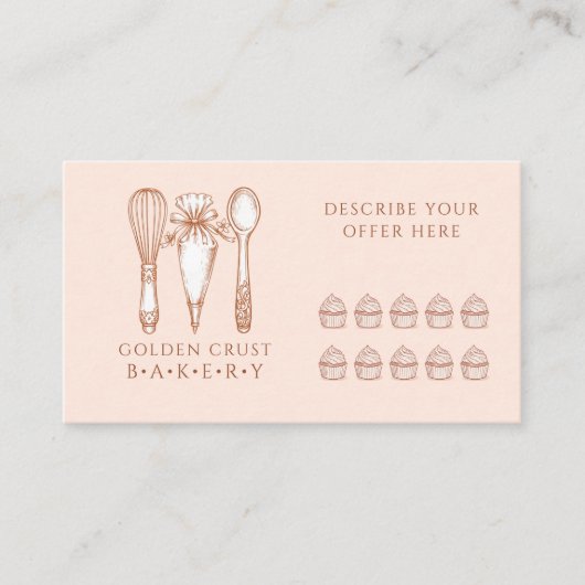 Carte De Fidélité Artisan Cupcake Bakery Baking Tools Loyalty Card (Devant)