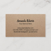 Carte de fidélité | Artisanat artisanal Rustique K (Dos)