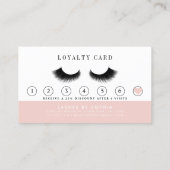 Carte De Fidélité Artiste de maquillage de couleur rose pâle (Dos)