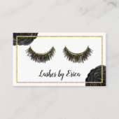 Carte De Fidélité Artiste de maquillage de Lash Technicien Noir Flor (Devant)