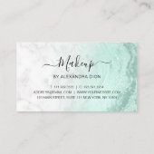 Carte De Fidélité Artiste de maquillage moderne en marbre vert menth (Dos)