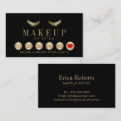 Carte de fidélité | Artiste maquillage Black & Gol (Devant / Derrière)