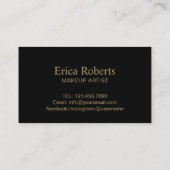 Carte de fidélité | Artiste maquillage Black & Gol (Dos)