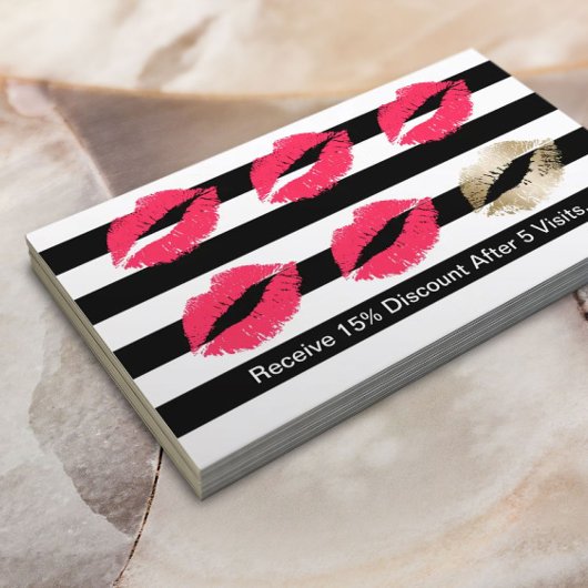 Carte De Fidélité Artiste maquillage Lèvres rouges Grandes lignes mo