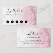 Carte De Fidélité Artiste maquillage parties scintillant en marbre r (Devant / Derrière)