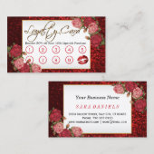 Carte De Fidélité Artiste maquillage - Parties scintillant rouge et (Devant / Derrière)