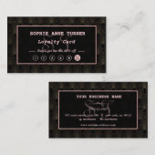 Carte De Fidélité Artiste maquillage Rose Art Déco (Devant / Derrière)
