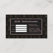 Carte De Fidélité Artiste maquillage Rose Art Déco (Dos)