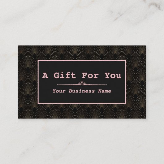 Carte De Fidélité Artiste maquillage Rose Art Déco (Devant)