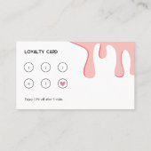 Carte De Fidélité Artiste moderne de maquillage à goutte rose (Dos)