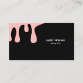 Carte De Fidélité Artiste moderne de maquillage noir rose (Devant)