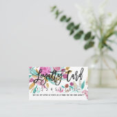 Carte De Fidélité Artsy Elegant rose Turquoise aquarelle (Debout devant)