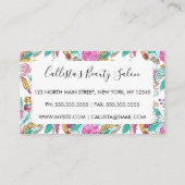 Carte De Fidélité Artsy Elegant rose Turquoise aquarelle (Dos)