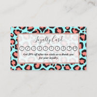 Artsy Trendy Coral Mint Turquoise Leopard Poster d