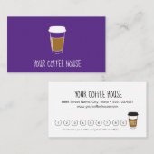 Carte de fidélité au Timbre à café modifiable viol (Devant / Derrière)