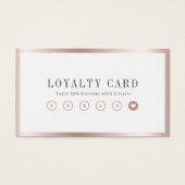 Carte de fidélité aux frontières or rose moderne (Devant)