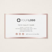 Carte de fidélité aux frontières or rose moderne (Dos)