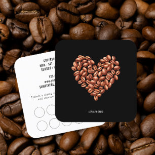 Carte de fidélité aux grains de café de la boutiqu