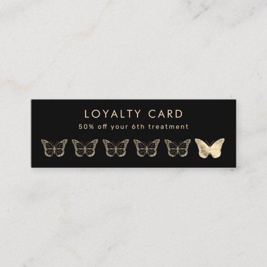 carte de fidélité aux papillons dorés (Devant)