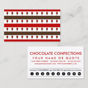 carte de fidélité aux rayures de fraise de chocola
