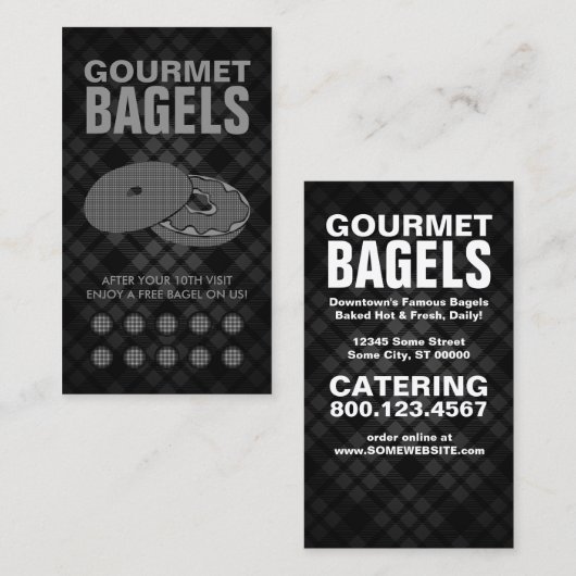 carte de fidélité bagels à carreaux (Devant / Derrière)