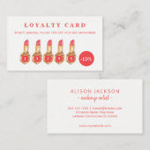 Carte De Fidélité Baguettes rouges à lèvres corail maquillage salon  (Devant / Derrière)