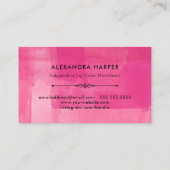 Carte De Fidélité Baisers roses - Calligraphie Loyalty Puncard (Dos)