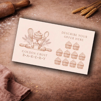 Carte De Fidélité Baking Utensils Baker Bakery 