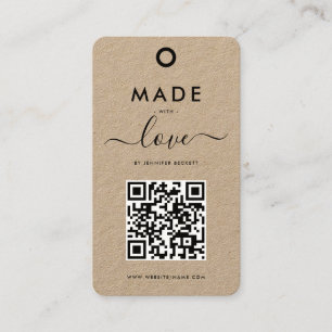 Carte De Fidélité Balises de produit de script simple - Rustic Kraft