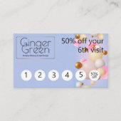 Carte De Fidélité Ballons d'or bleu rose (Devant)