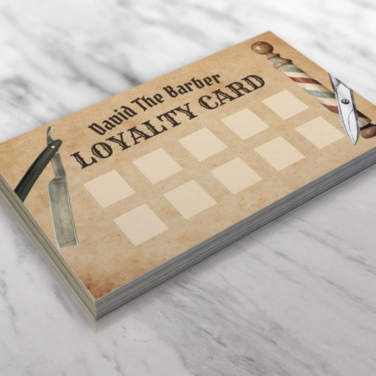 Carte De Fidélité Barber Shop Barbershop Client Loyalty Punch