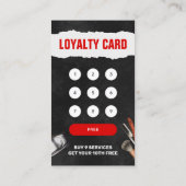 Carte De Fidélité Barbier professionnel Pole Coiffeur Rasage (Dos)