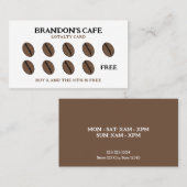 Carte De Fidélité Bean café Brown et blanc simple (Devant / Derrière)