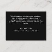 Carte de fidélité :: Beau Papillon Turquoise (Dos)