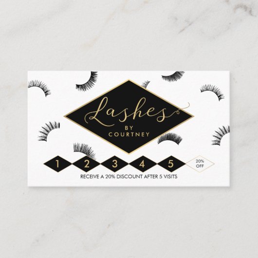 Carte De Fidélité Beaucoup de Lashes Lash Salon Lash Loyauté Blanc/N (Devant)