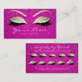 Carte de fidélité Beauté 10 Lash Hot Pink Gold Cro (Devant / Derrière)