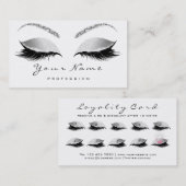 Carte de fidélité Beauté 10 Lash WhiteGrey Argent  (Devant / Derrière)