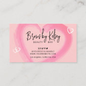 Carte de fidélité Beauté Girly Aquarelle Coeur Scr (Dos)