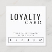 Carte De Fidélité Beauté noire et blanche moderne (Devant)