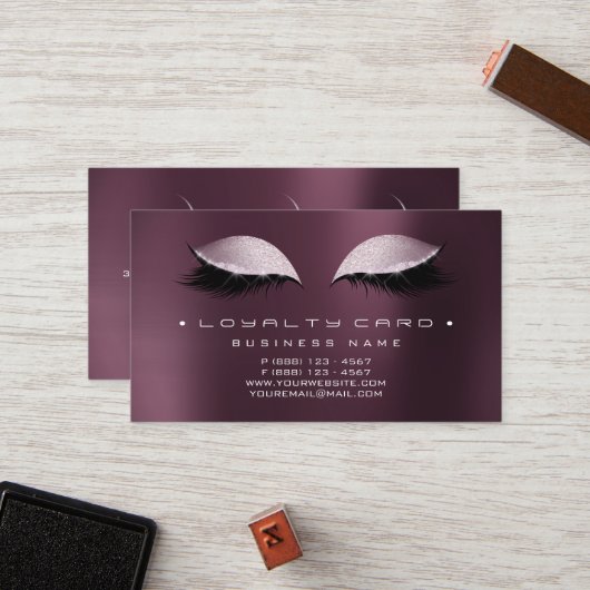 Carte de fidélité Beauté Salon Maquillage Café Noi (Devant/Arrière en situation)