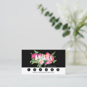 Carte De Fidélité Beauty Florals Lash Extensions Black Loyalty Card (Debout devant)