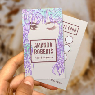 Carte De Fidélité Beauty Girl Maquillage Artiste & Salon des cheveux
