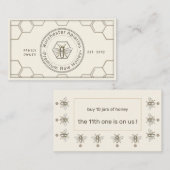 Carte De Fidélité Beekeeper Honey Customer Loyalty Card Ivory (Devant / Derrière)