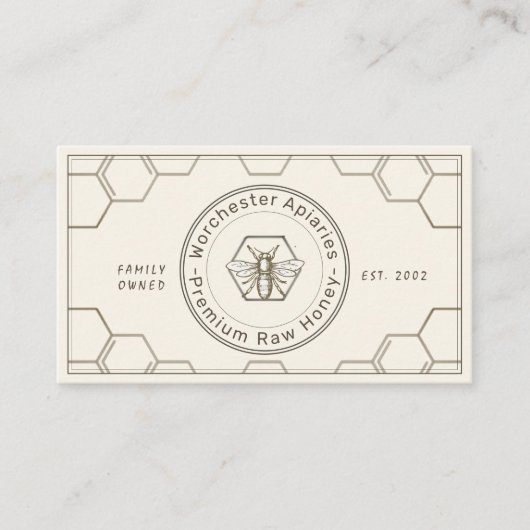 Carte De Fidélité Beekeeper Honey Customer Loyalty Card Ivory (Devant)