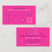 Carte De Fidélité Bijoux rose Neon Perçage élégant du corps (Devant / Derrière)